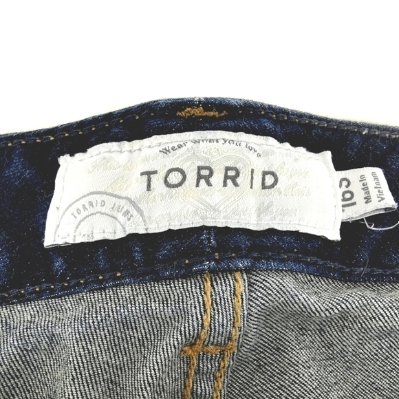 Torrid Women's 16S Mid Slim Boot Cut Blue Heart - Picture 8 of 16
